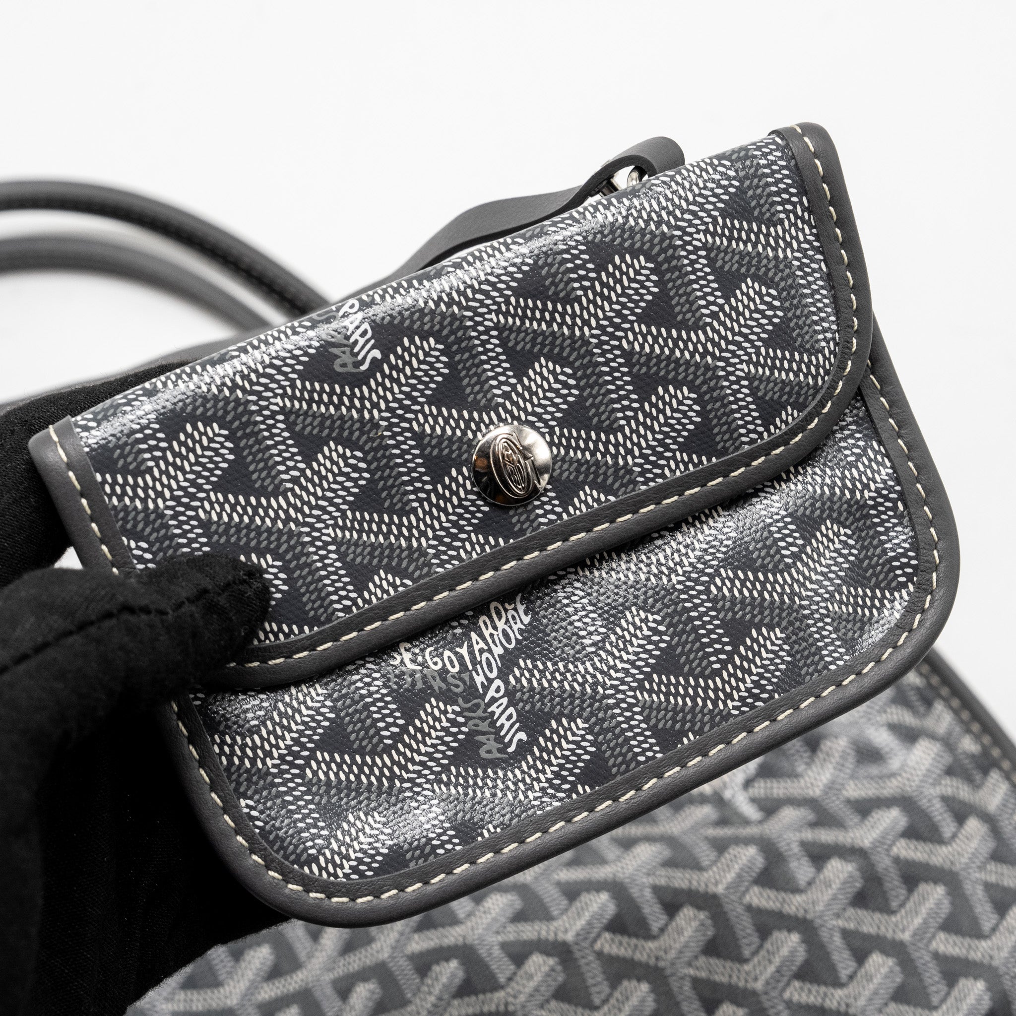 GOYARD MINI ANJOU TOTE BAG GOYARDINE CANVAS/CALFSKIN GREY SHW