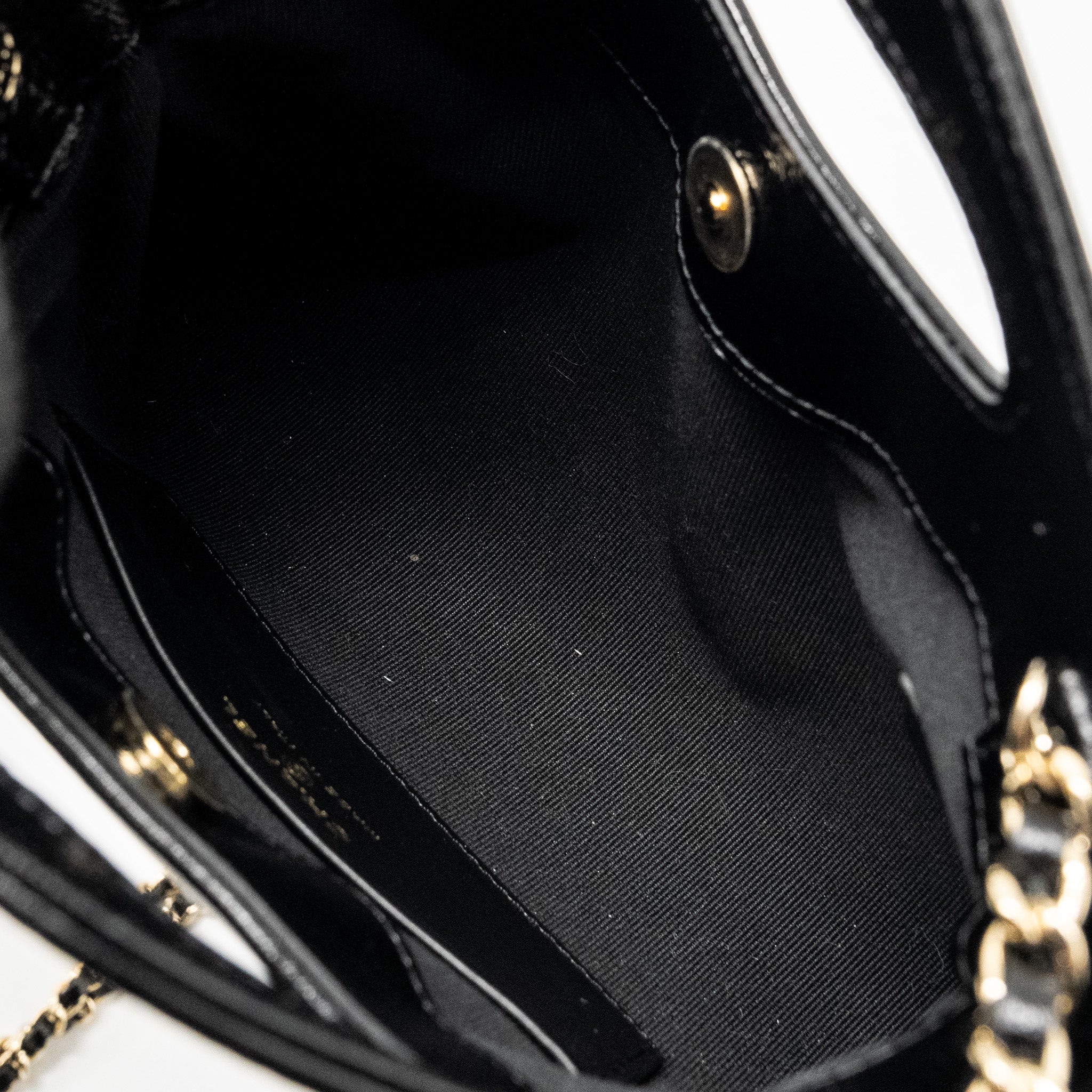 CHANEL MINI 31 CLUTCH WITH CHAIN SHINY LAMBSKIN BLACK LGHW (MICROCHIP)