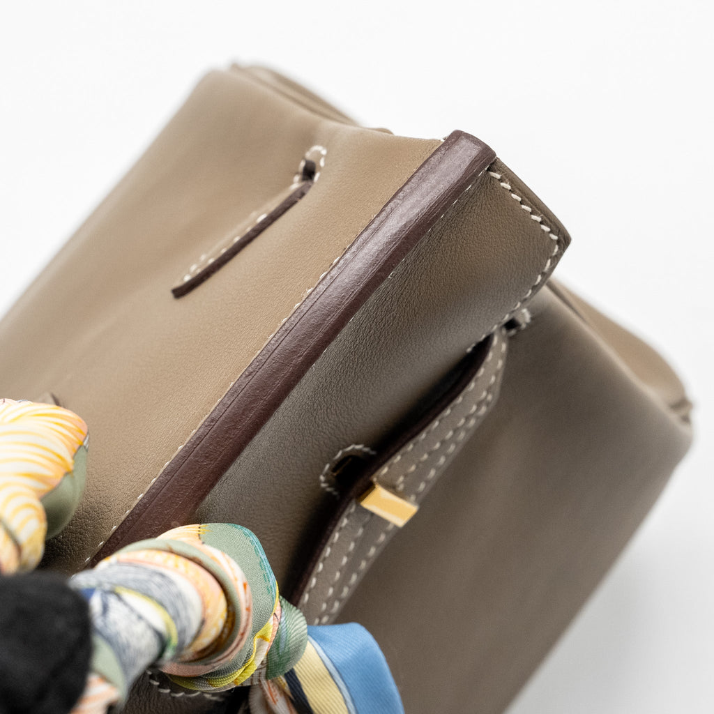 HERMES BIRKIN 25 SWIFT ETOUPE GHW