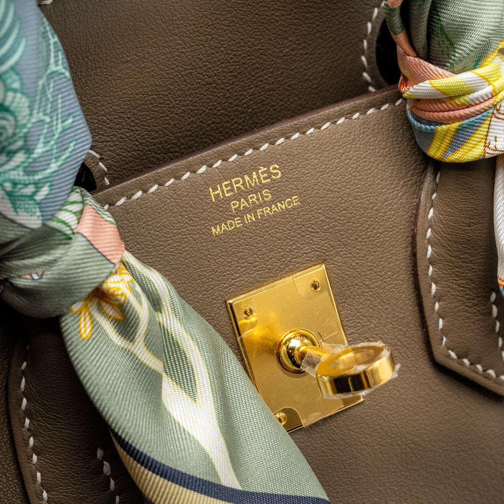HERMES BIRKIN 25 SWIFT ETOUPE GHW