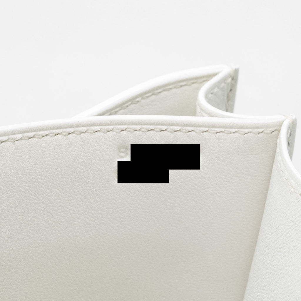 HERMES MINI CONSTANCE EVERCOLOR/ALLIGATOR MISSISSIPPIENSIS LISSE BUCKLE NEW WHITE / GRIS CIMENT SHW