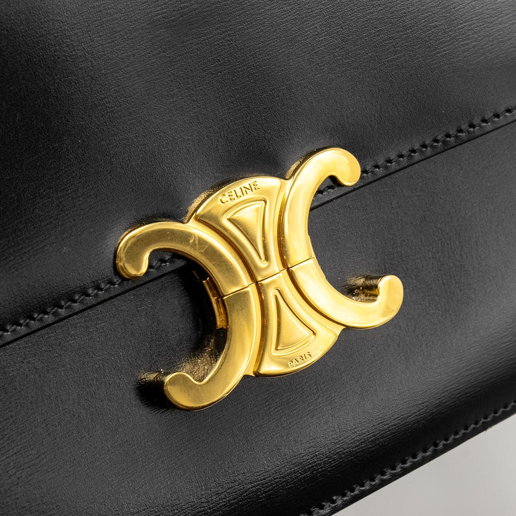CELINE CLASSIC TRIOMPHE BAG SHINY CALFSKIN BLACK GHW