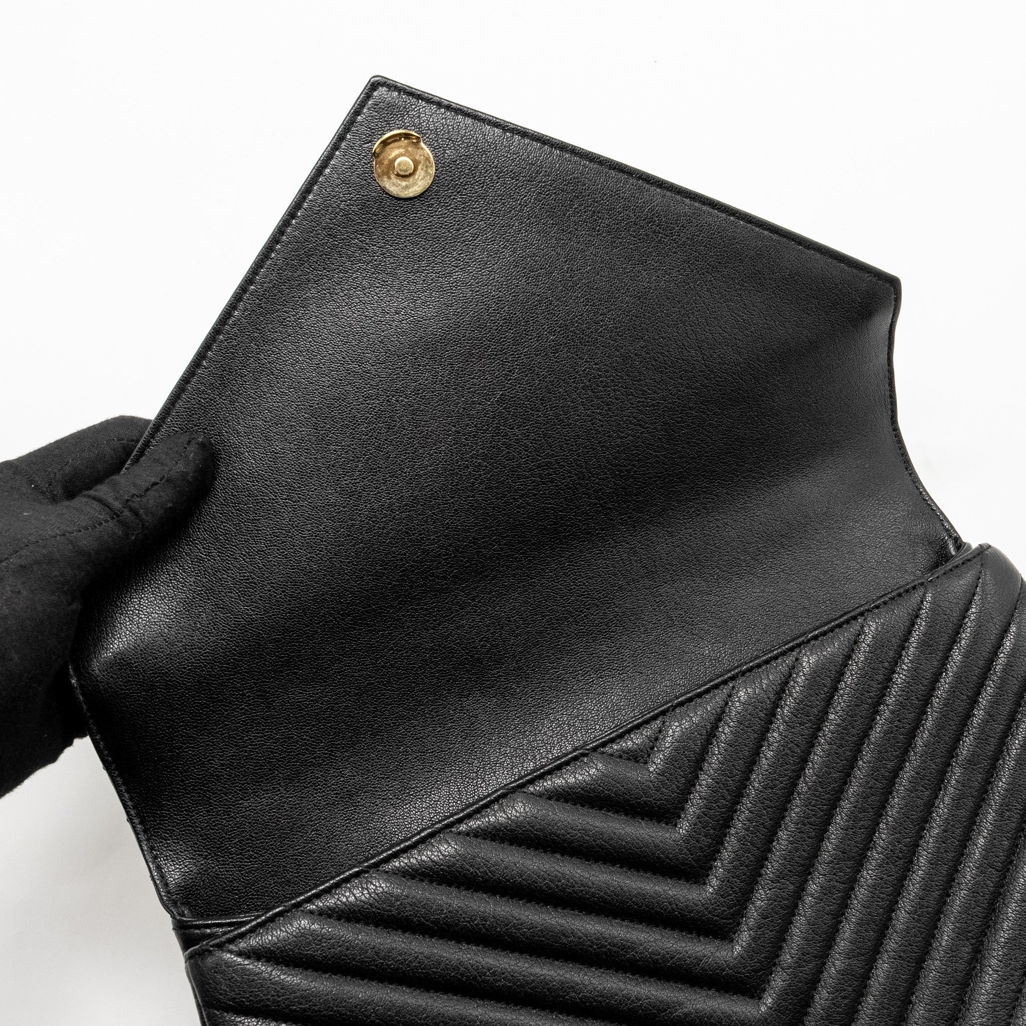SAINT LAURENT/YSL LARGE COLLEGE BAG MATELASSE LEATHER BLACK GHW