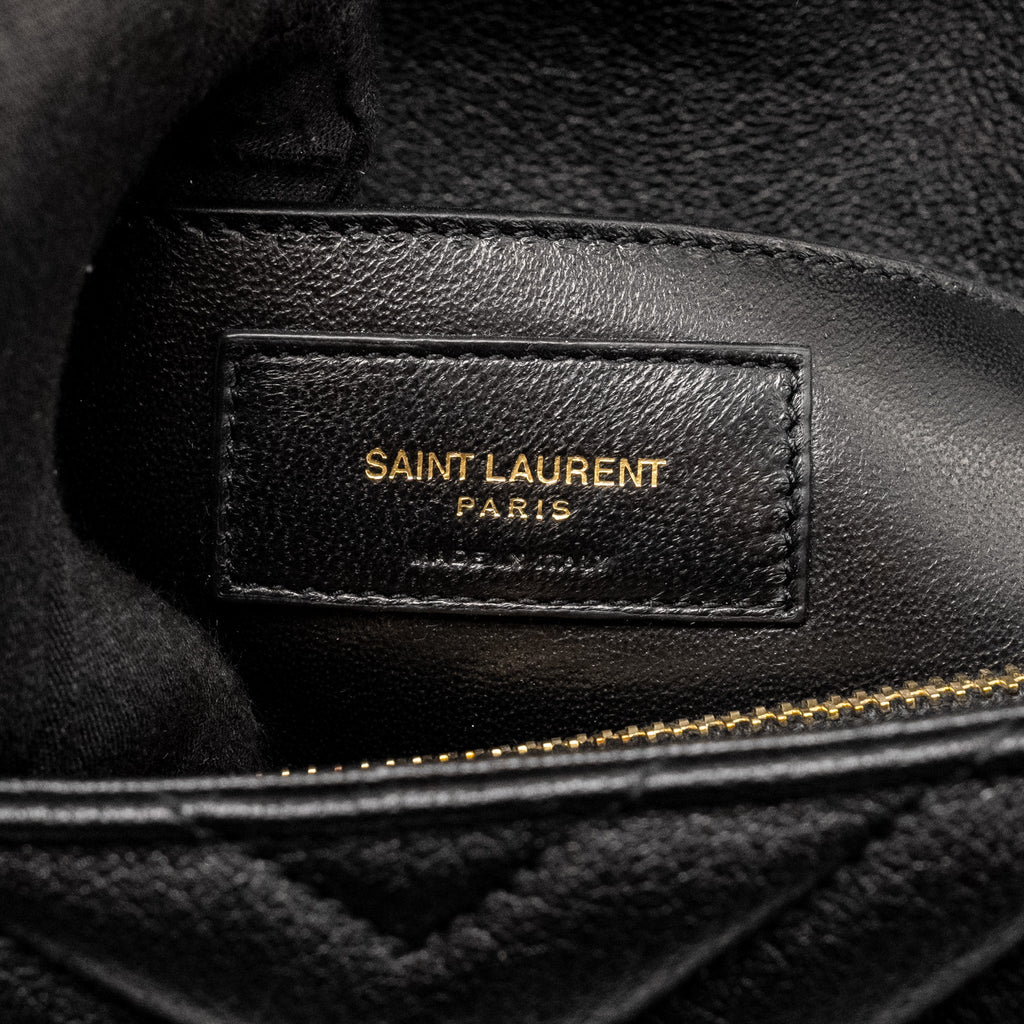 SAINT LAURENT/YSL LARGE COLLEGE BAG MATELASSE LEATHER BLACK GHW