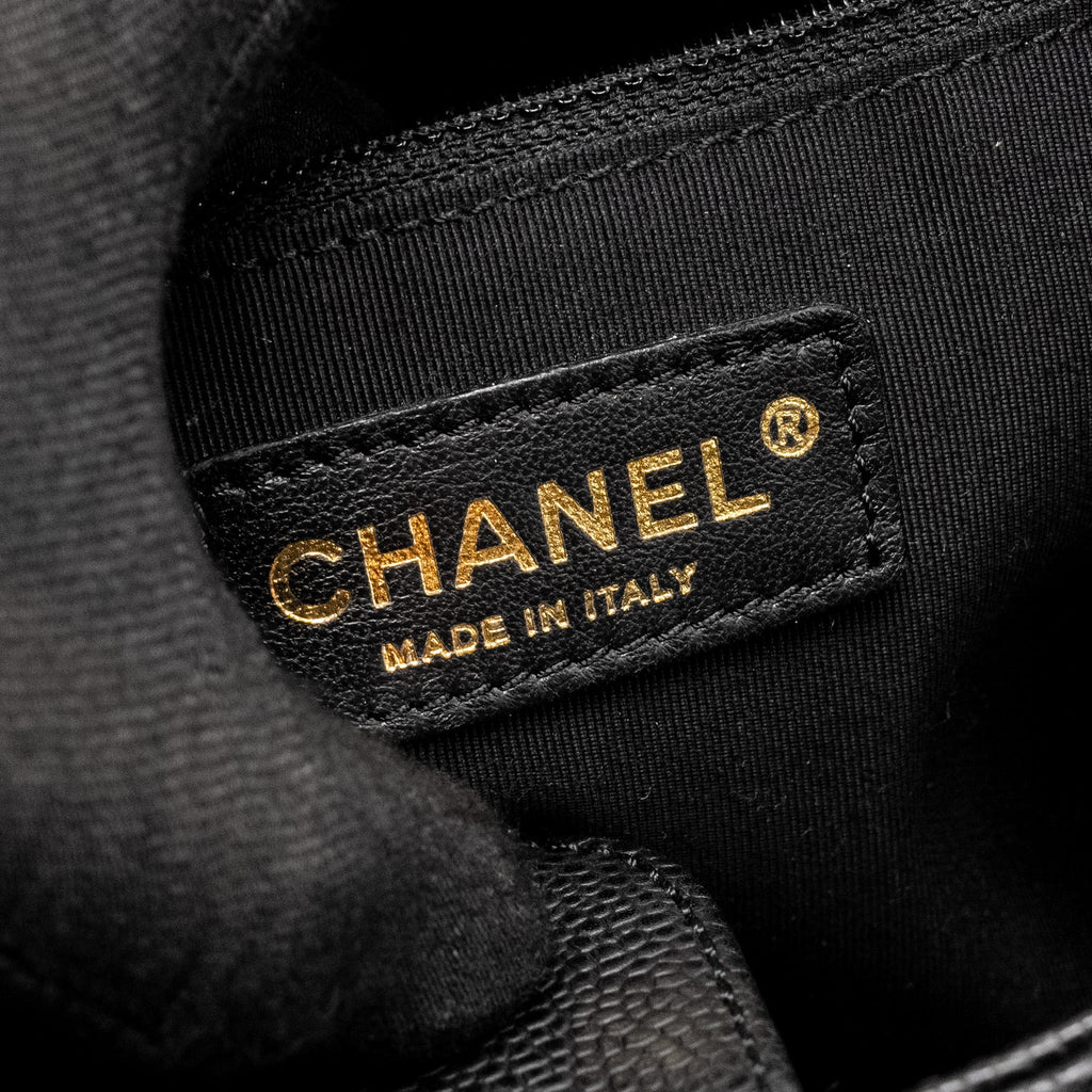 CHANEL PETIT SHOPPING TOTE BAG CAVIAR BLACK GHW