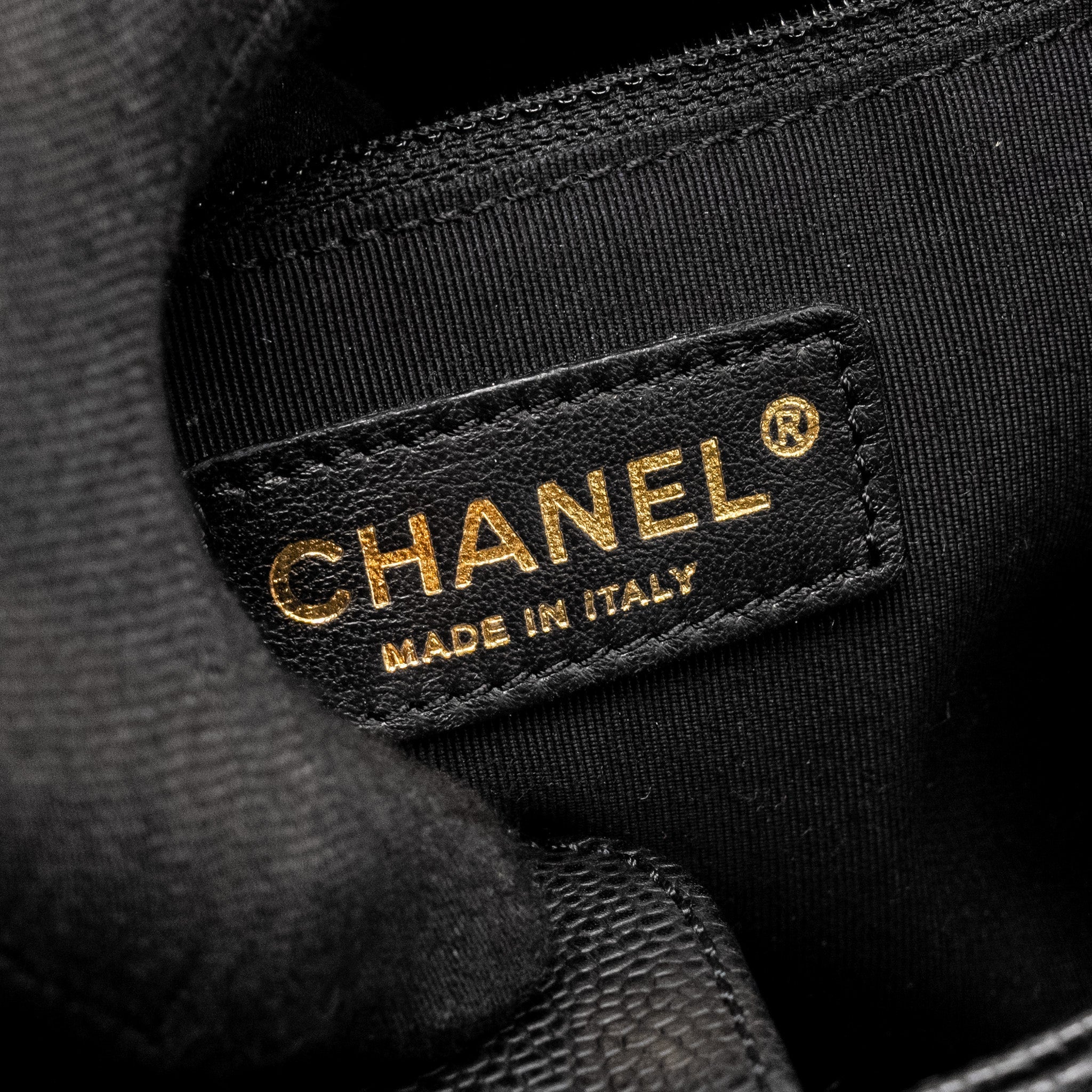 CHANEL PETIT SHOPPING TOTE BAG CAVIAR BLACK GHW