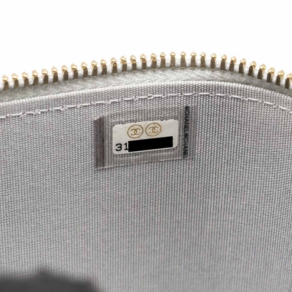 CHANEL TOP HANDLE MINI VANITY CASE LAMBSKIN LIGHT GREY GHW
