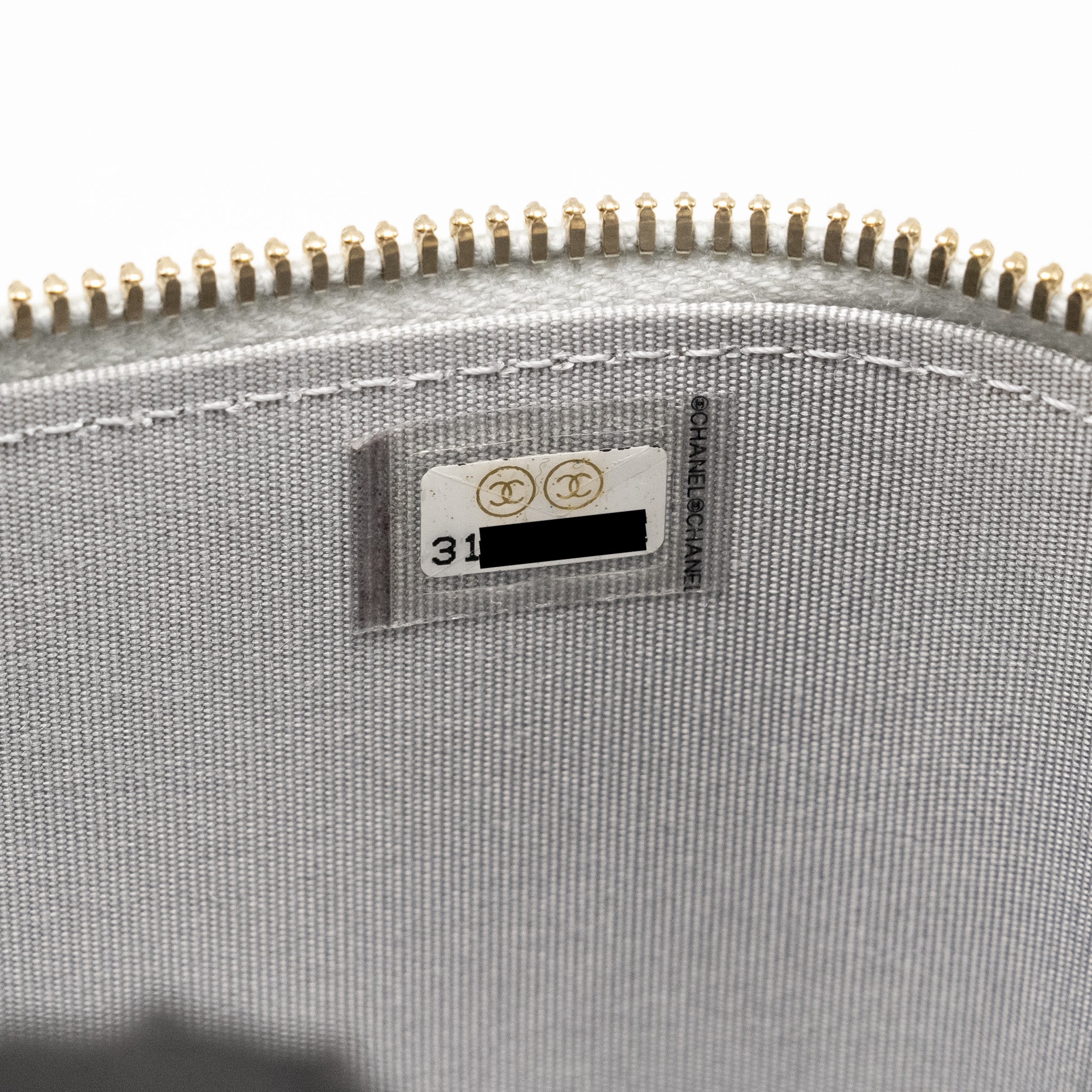 CHANEL TOP HANDLE MINI VANITY CASE LAMBSKIN LIGHT GREY GHW