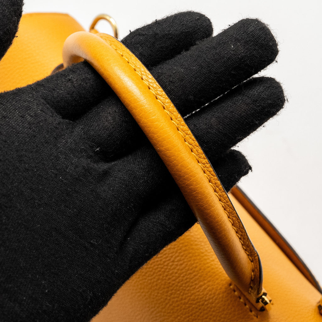 LOUIS VUITTON TOP HANDLE FLAP BAG CALFSKIN YELLOW GHW