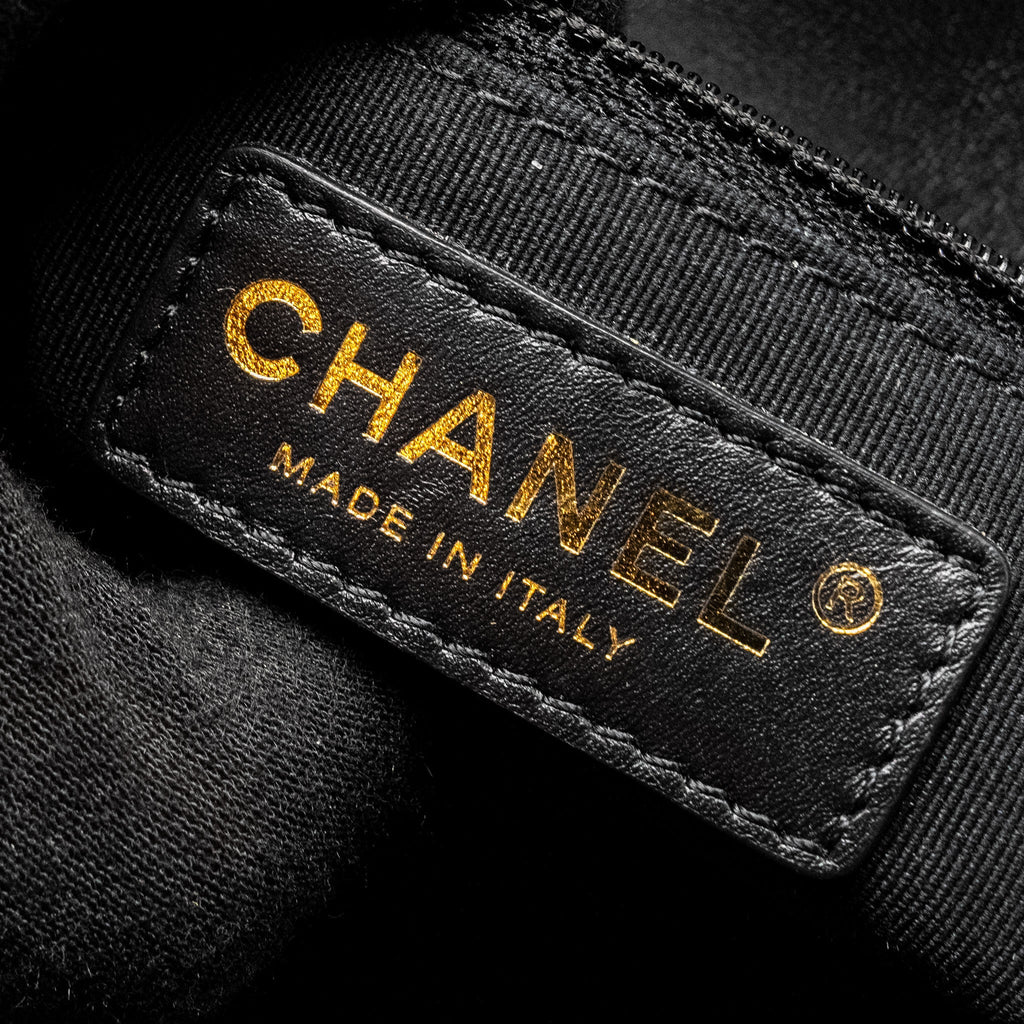 CHANEL MINI COCO CC LOGO QUILTED FLAP BAG LAMBSKIN BLACK GHW (MICROCHIP)