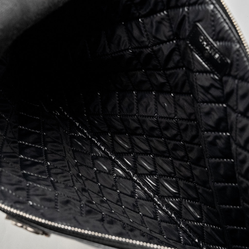 CHANEL BOY POUCH LAMBSKIN BLACK RUTHENIUM  HARDWARE