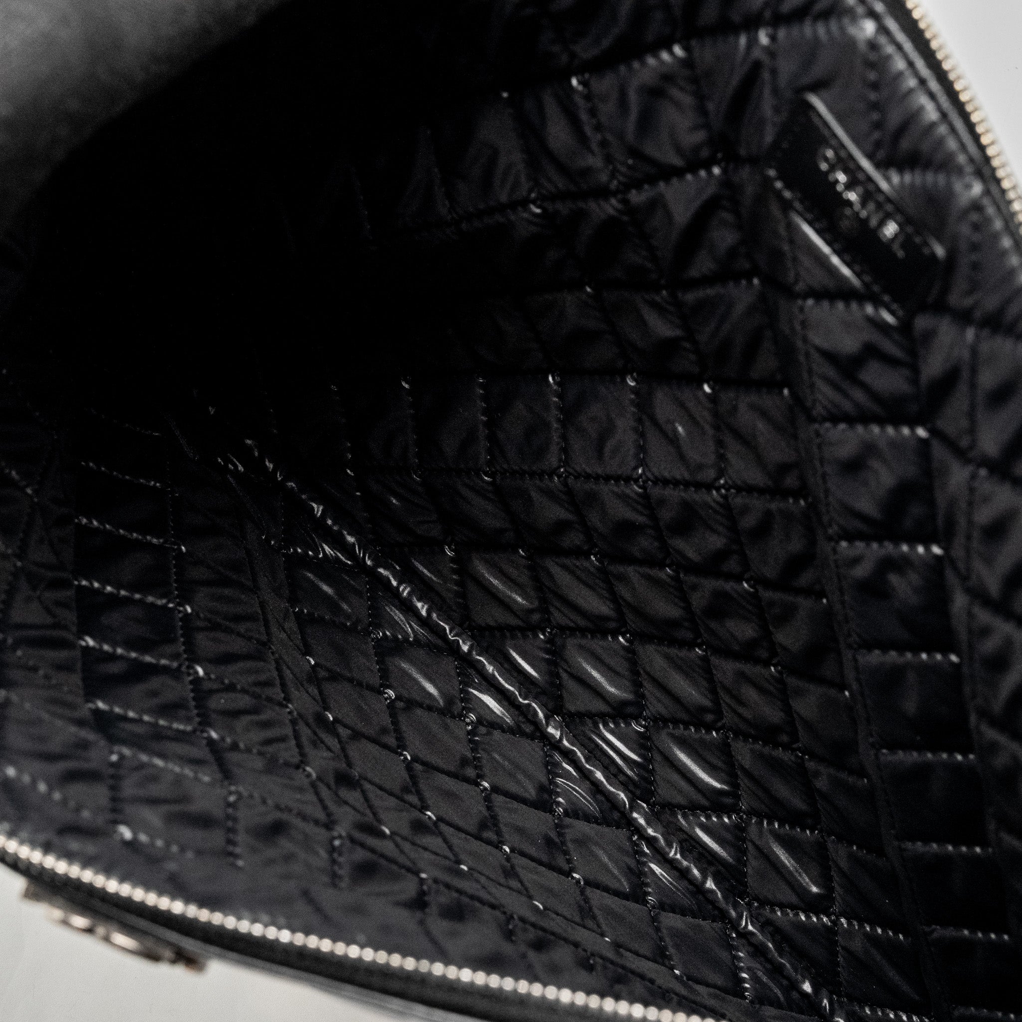 CHANEL BOY POUCH LAMBSKIN BLACK RUTHENIUM  HARDWARE