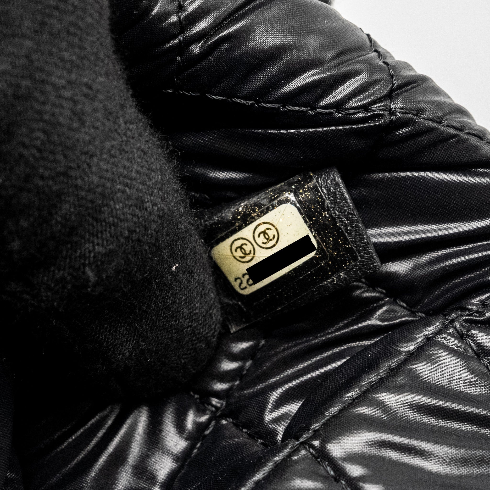 CHANEL BOY POUCH LAMBSKIN BLACK RUTHENIUM  HARDWARE