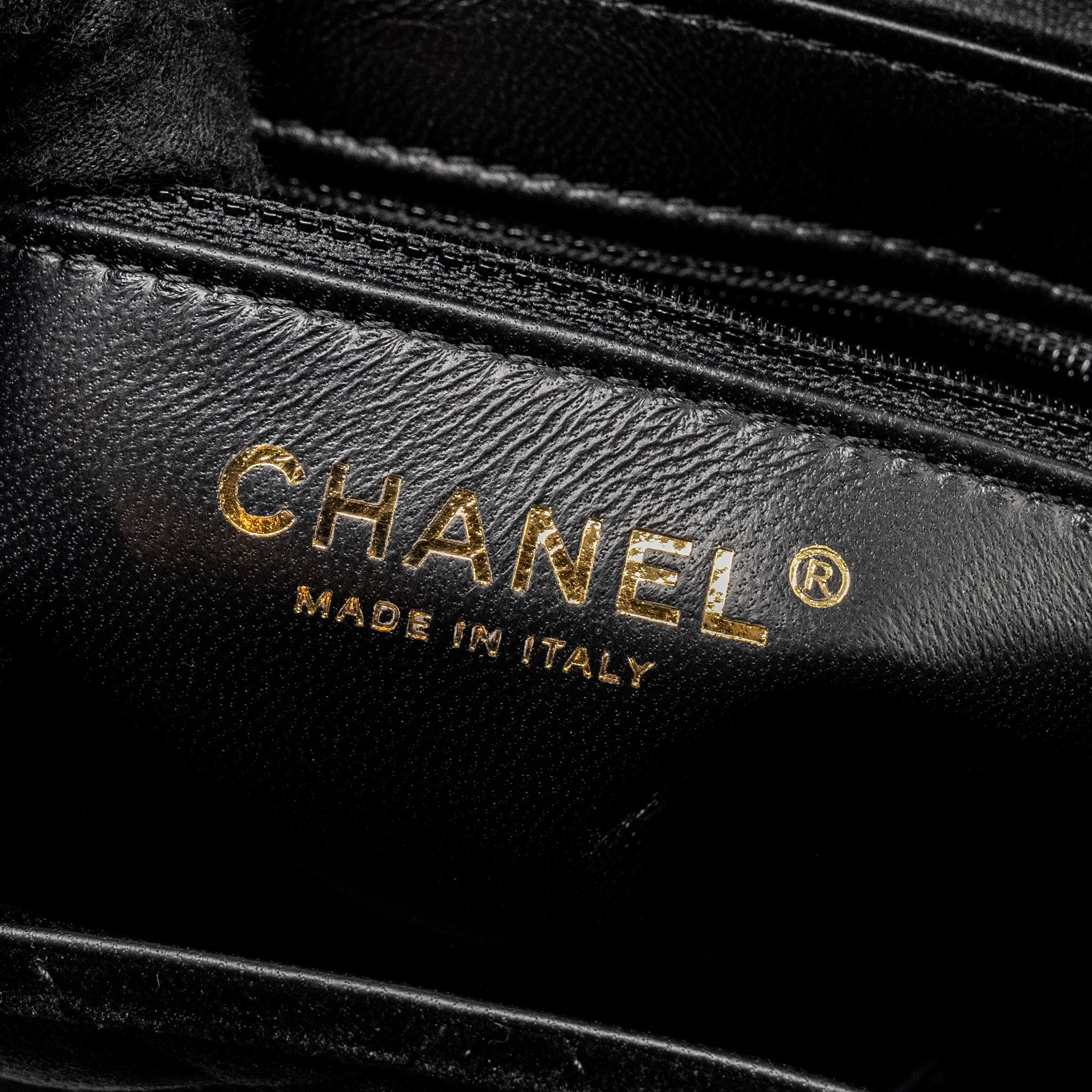 CHANEL 24A MINI SHOPPING TOTE/MINI KELLY VELVET BLACK GHW (MICROCHIP)