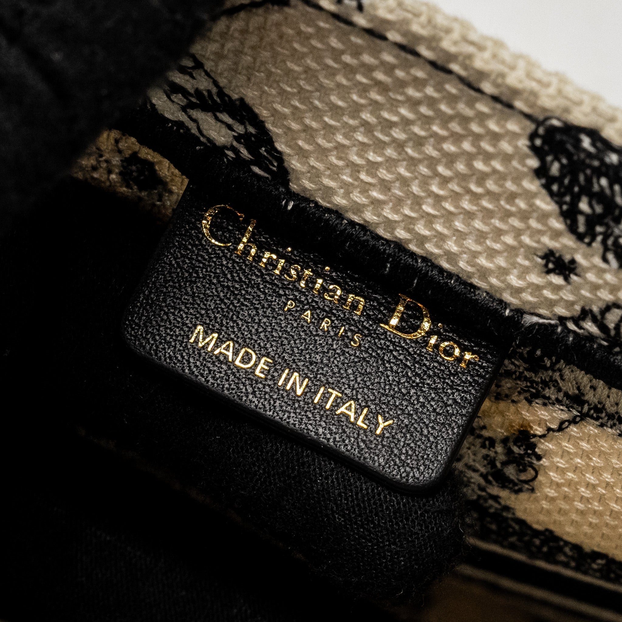 DIOR SMALL BOOK TOTE LATTE/BLACK TOILE DE JOUY ZODIAC EMBROIDERY