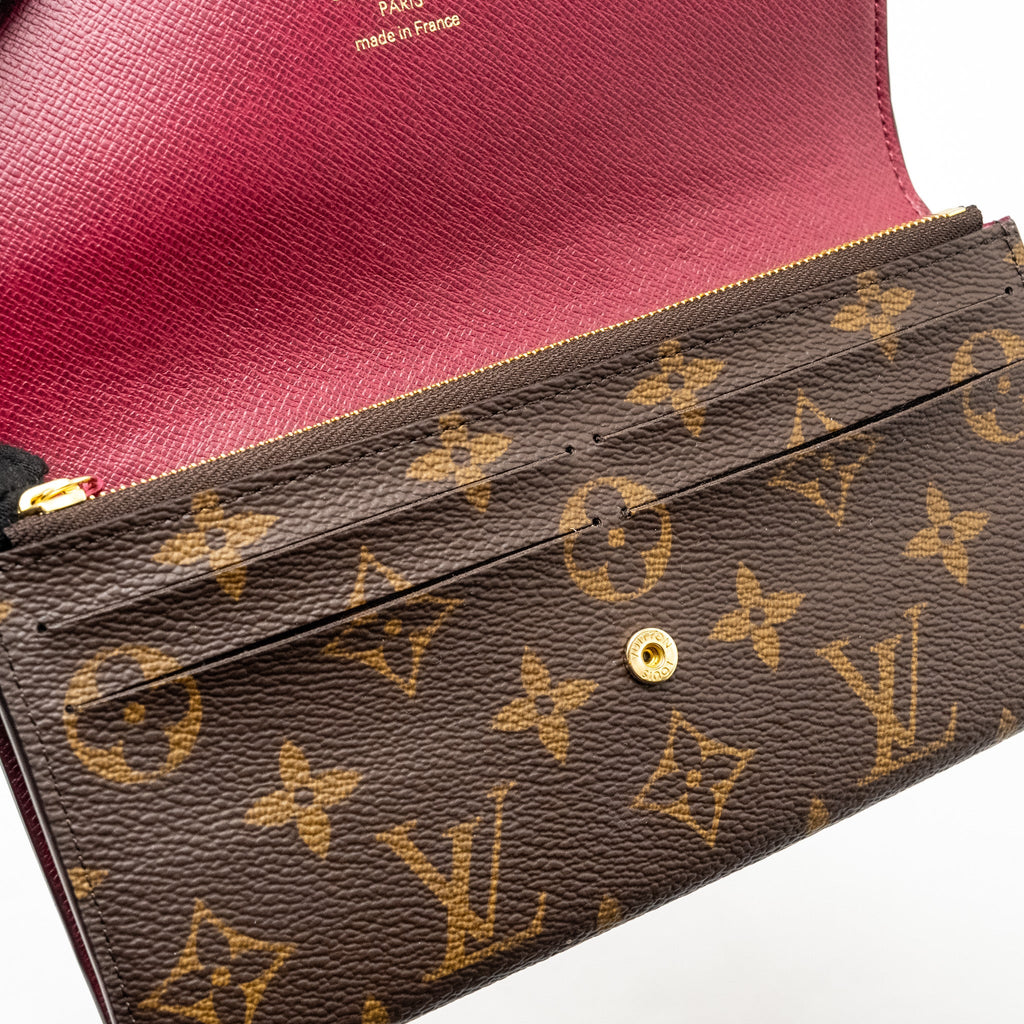 LOUIS VUITTON SARAH WALLET FUCHSIA MONOGRAM CANVAS GHW