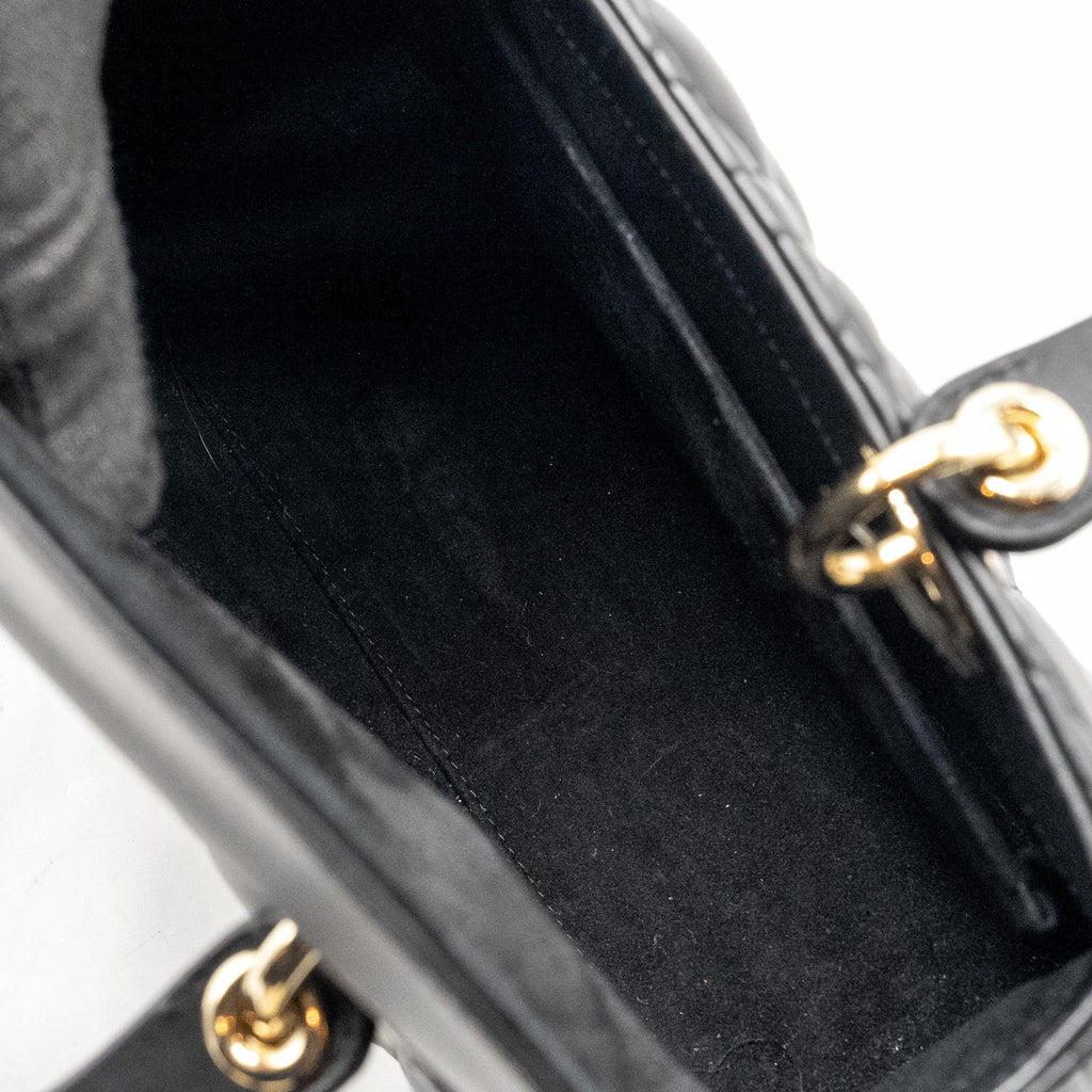DIOR MEDIUM LADY DIOR LAMBSKIN BLACK LGHW