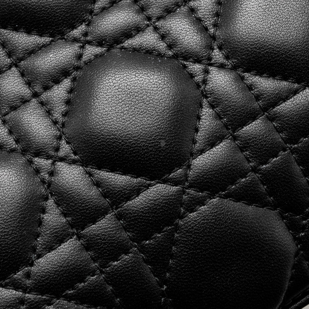 DIOR MEDIUM LADY DIOR LAMBSKIN BLACK LGHW