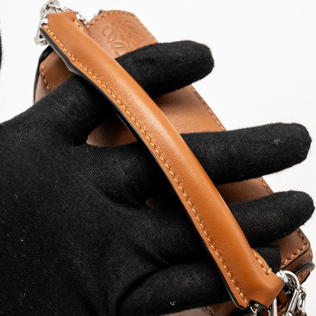 LOEWE NANO PUZZLE BAG CALFSKIN BROWN SHW