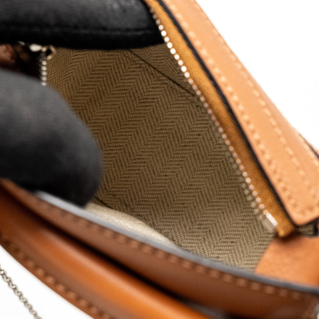 LOEWE NANO PUZZLE BAG CALFSKIN BROWN SHW