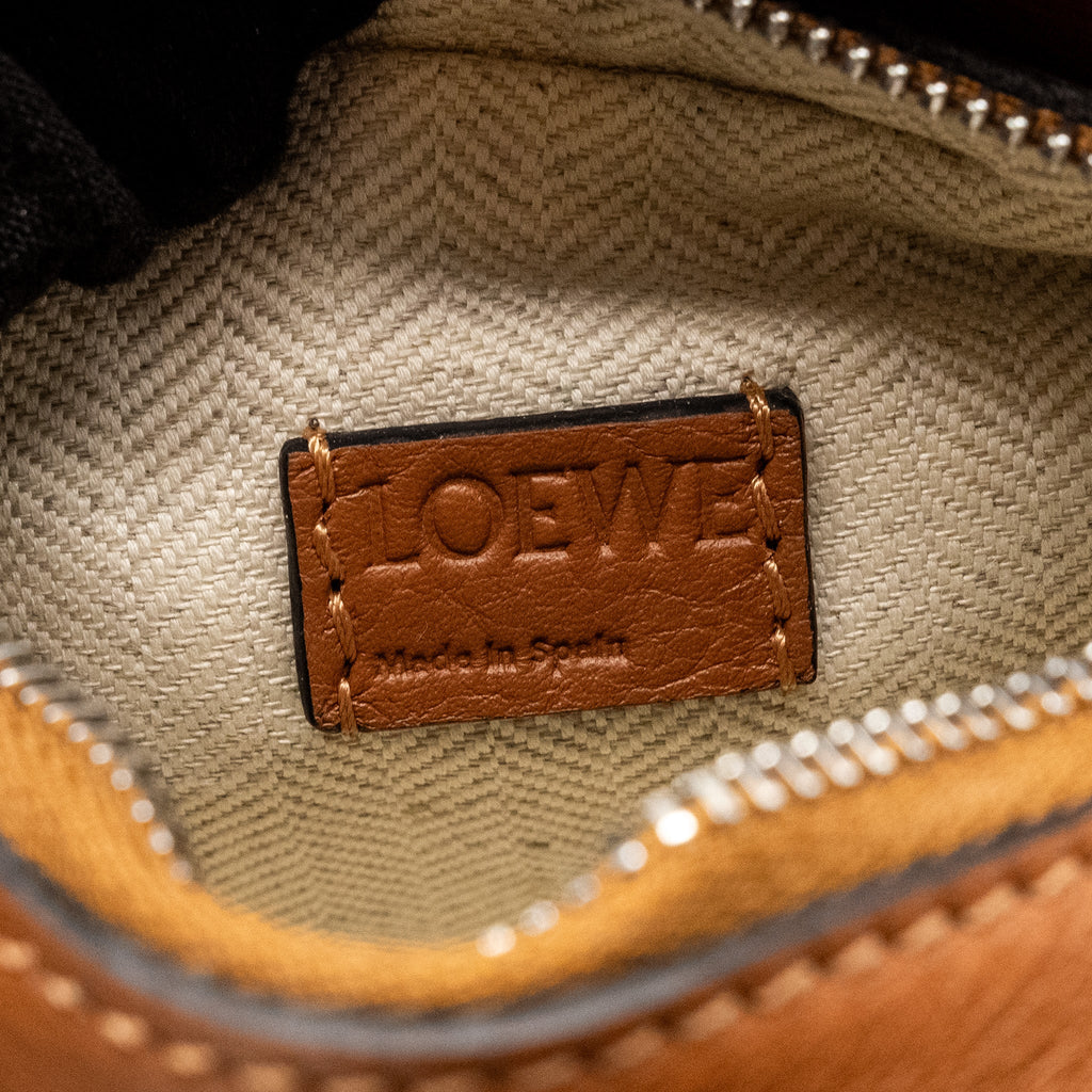 LOEWE NANO PUZZLE BAG CALFSKIN BROWN SHW