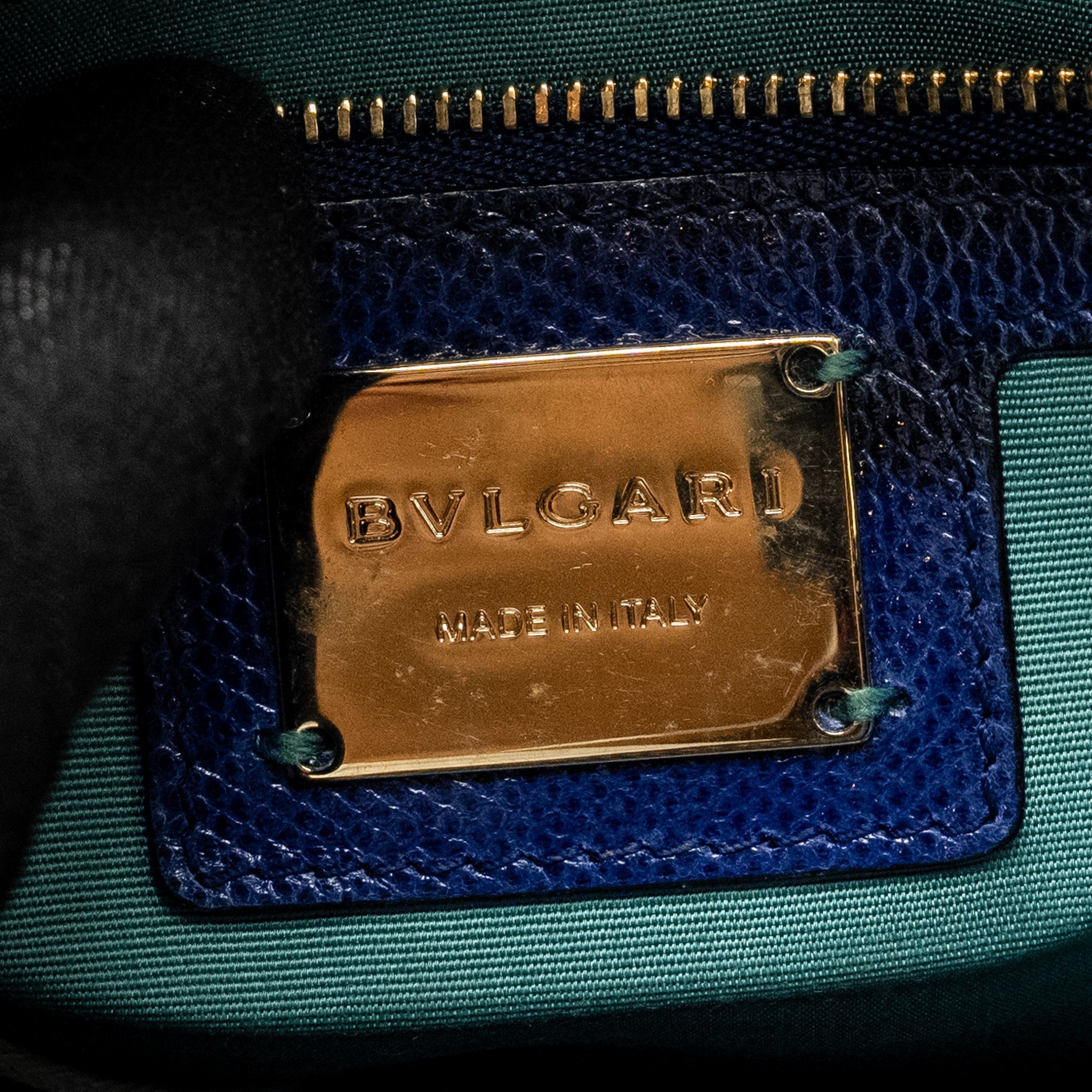 BVLGARI SERPENTI SHOULDER BAG KARUNG SKIN DARK BLUE LGHW