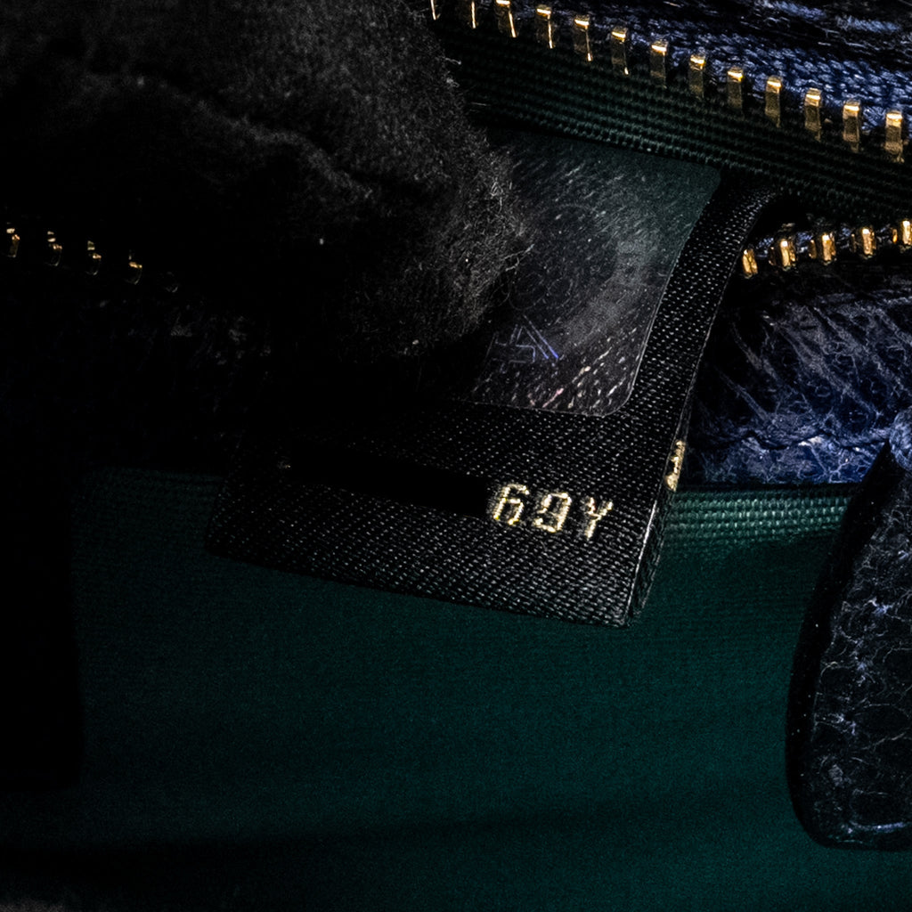 BVLGARI SERPENTI SHOULDER BAG KARUNG SKIN DARK BLUE LGHW