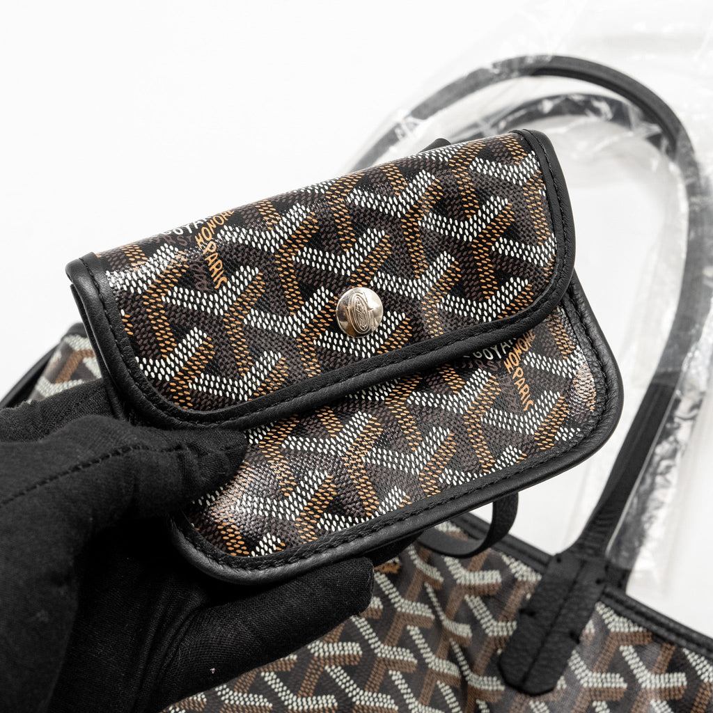 GOYARD MINI ANJOU TOTE GOYARDLINE CANVAS/LEATHER BLACK SHW