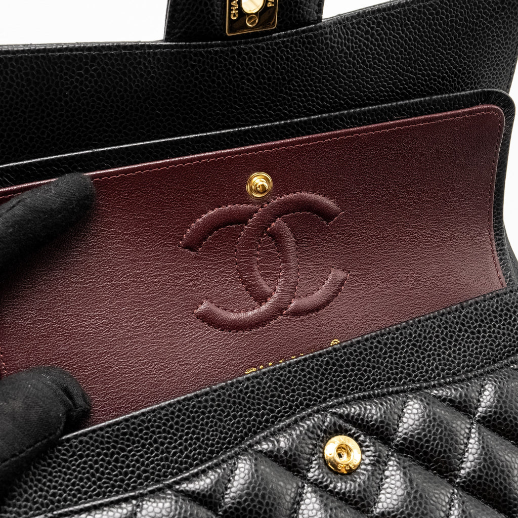 CHANEL SMALL CLASSIC DOUBLE FLAP BAG CAVIAR BLACK GHW