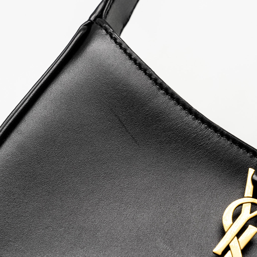 SAINT LAURENT / YSL MINI LE 5 A 7 HOBO BAG SMOOTH CALFSKIN BLACK GHW