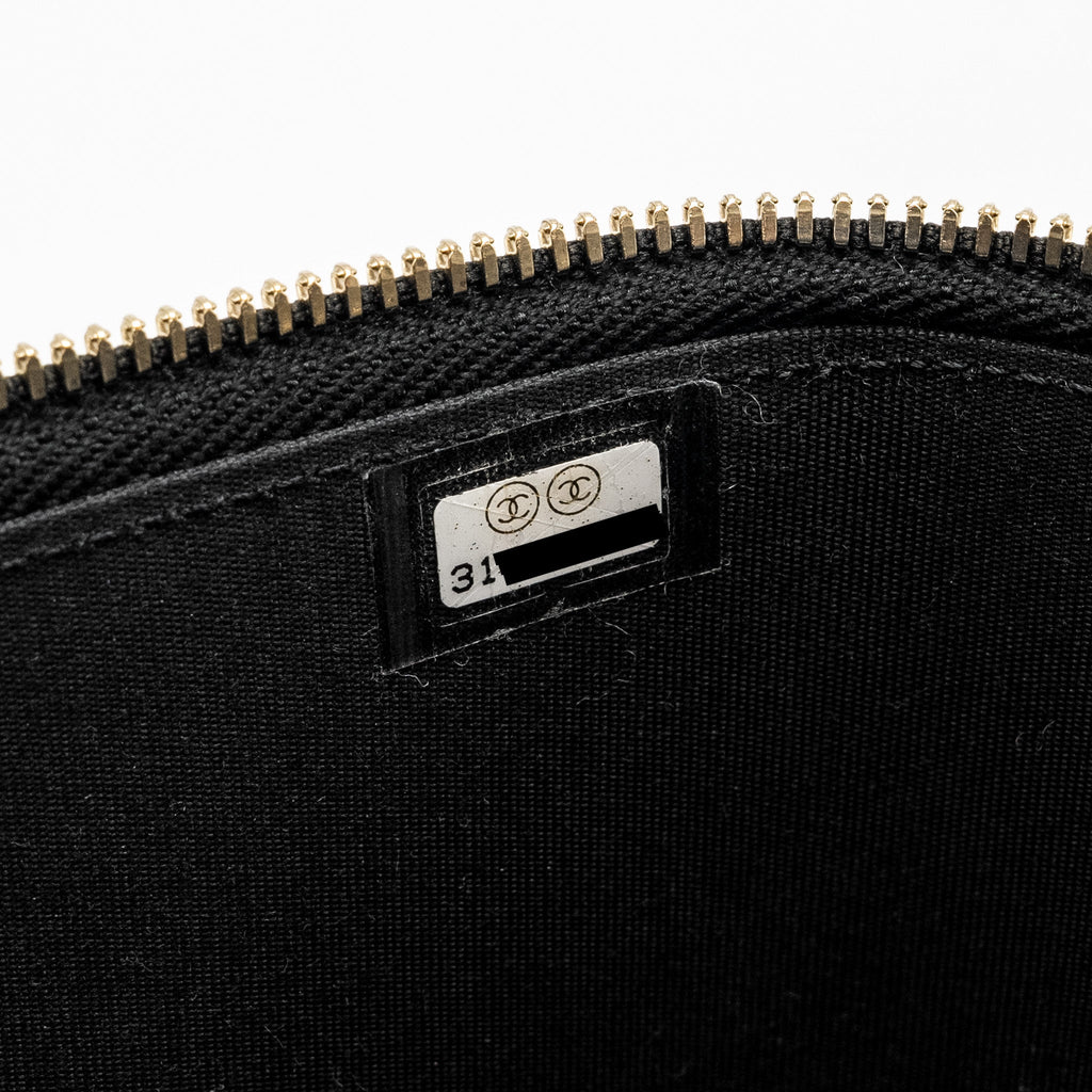 CHANEL TOP HANDLE LONG VANITY CASE LAMBSKIN BLACK GHW
