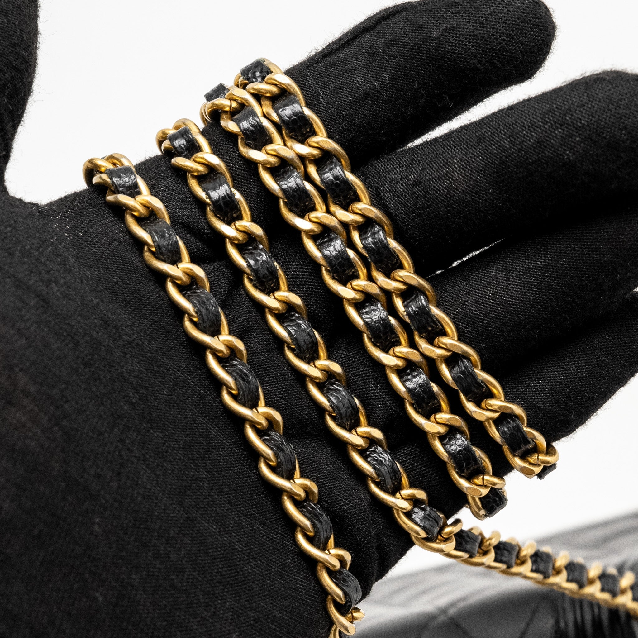 CHANEL BOY WALLET ON CHAIN CAVIAR BLACK GHW