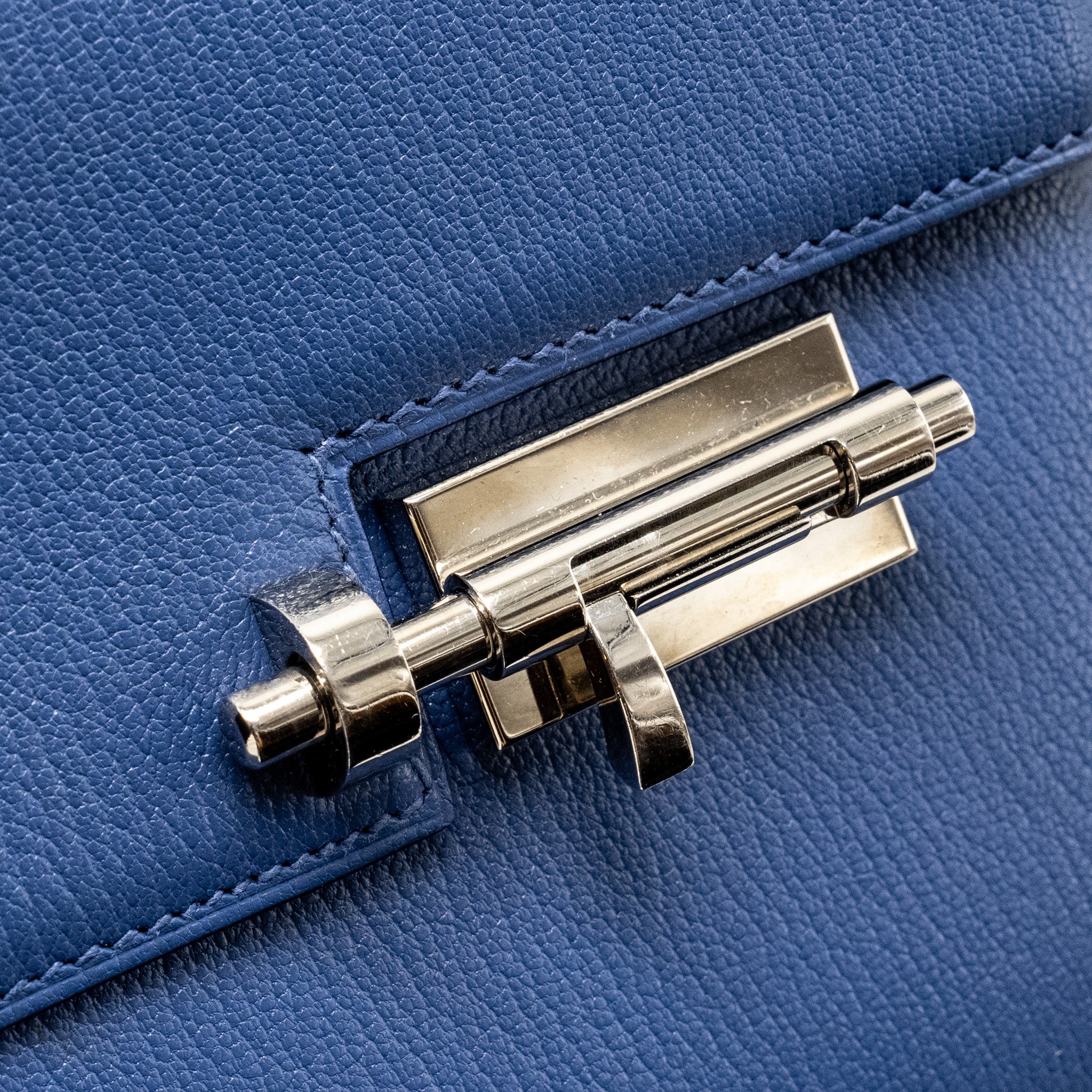 HERMES MINI VERROU CHÈVRE MYSORE BLUE BRIGHTON SHW