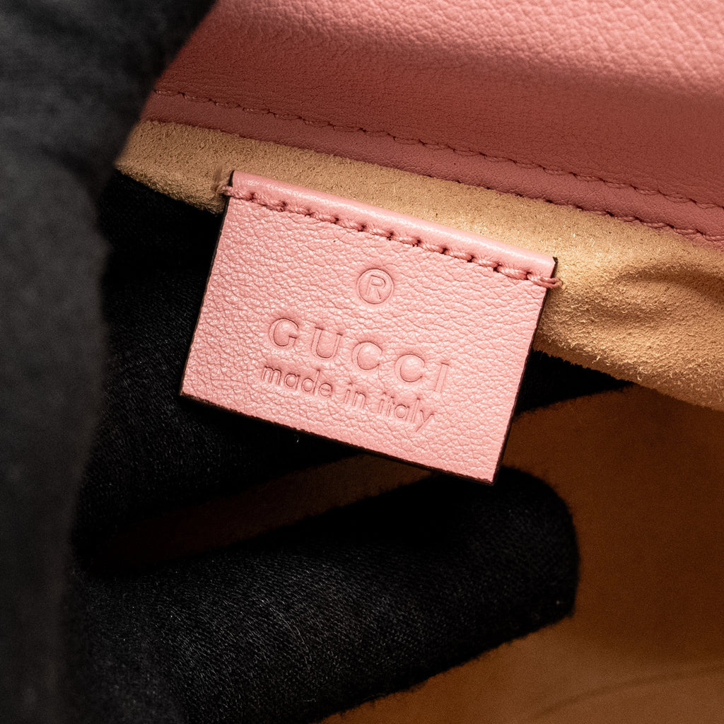 GUCCI MINI DIANA BAMBOO TOTE BAG LEATHER PINK GHW