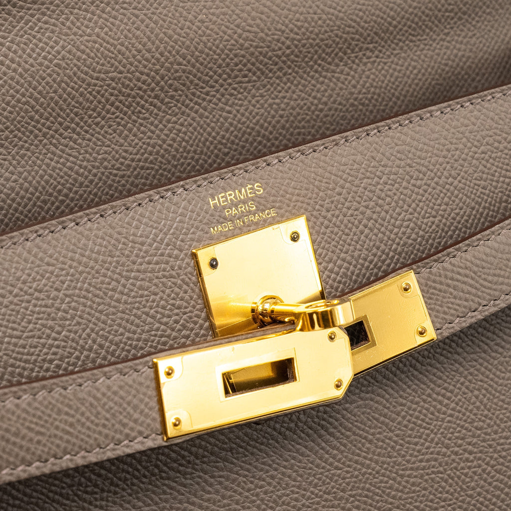 HERMES KELLY 28 EPSOM GRIS ETAIN GHW