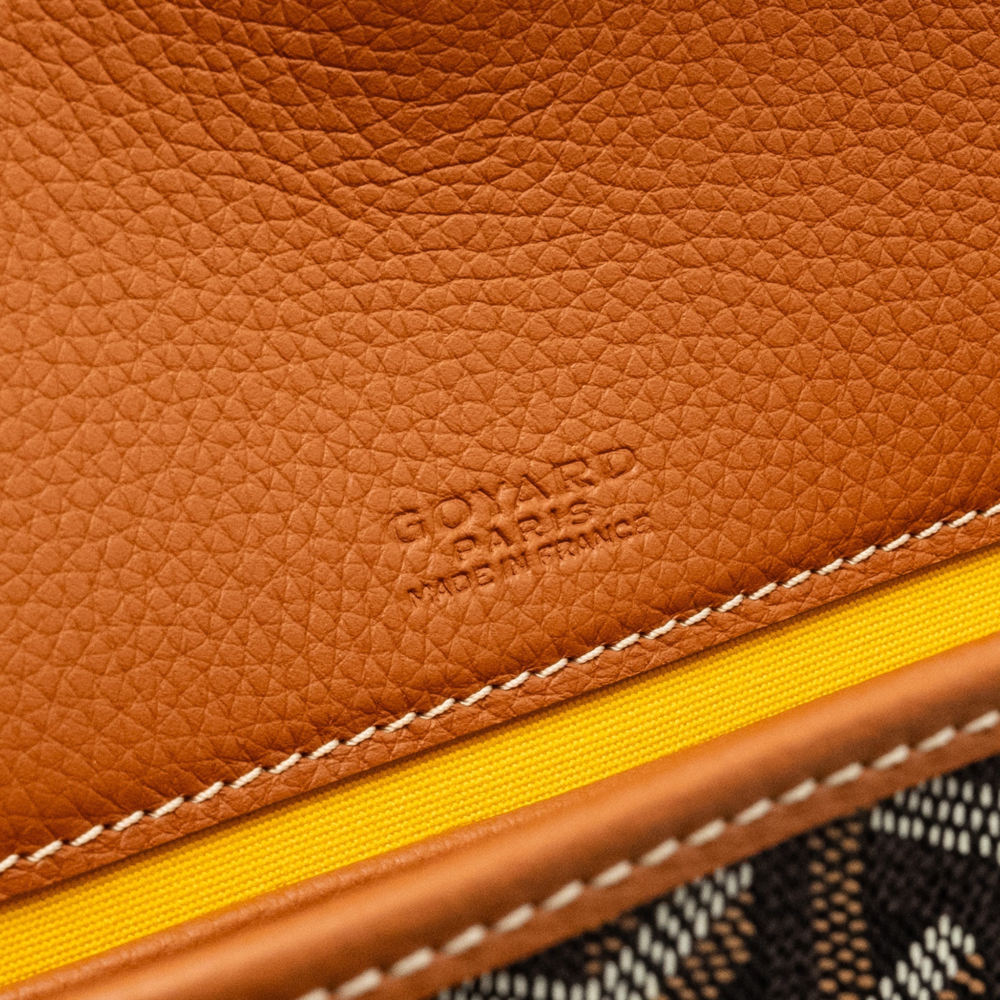 GOYARD BELVEDERE PM MESSENGER  BAG GOYARDLINE CANVAS/CALFSKIN BLACK/TAN SHW