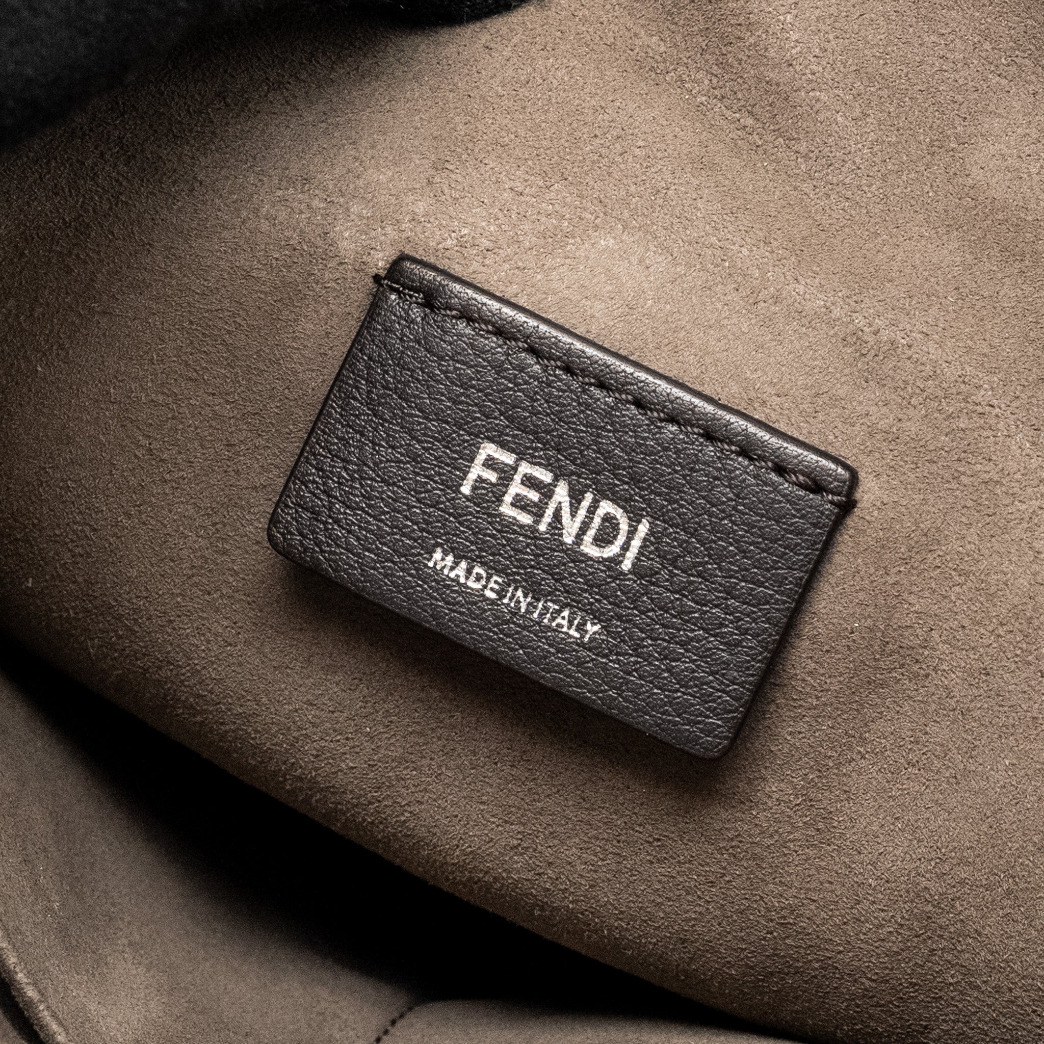 FENDI FLOWERLAND 2 WAY SHOULDER BAG/BACKPACK CALFSKIN GREY MULTICOLOUR HARDWARE
