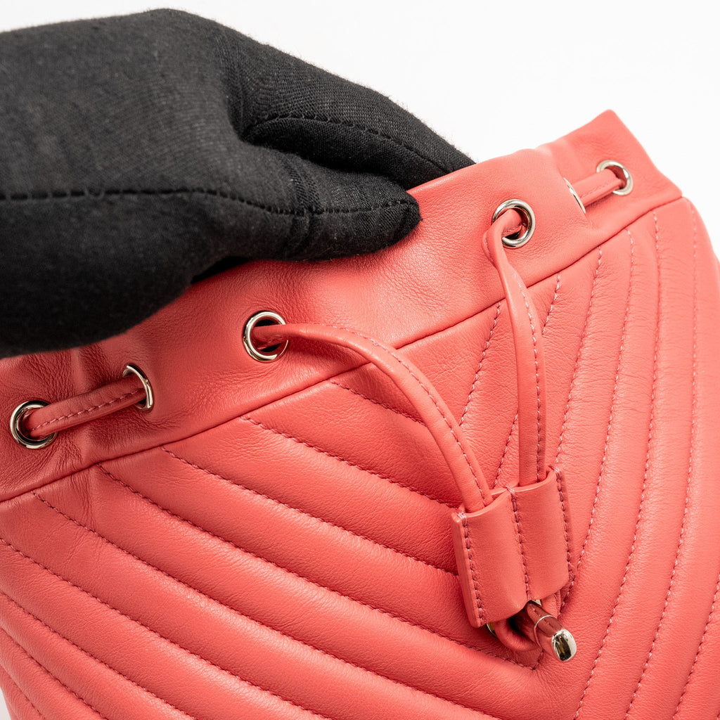 CHANEL SMALL URBAN SPIRIT BACKPACK CHEVRON CALFSKIN PINK SHW