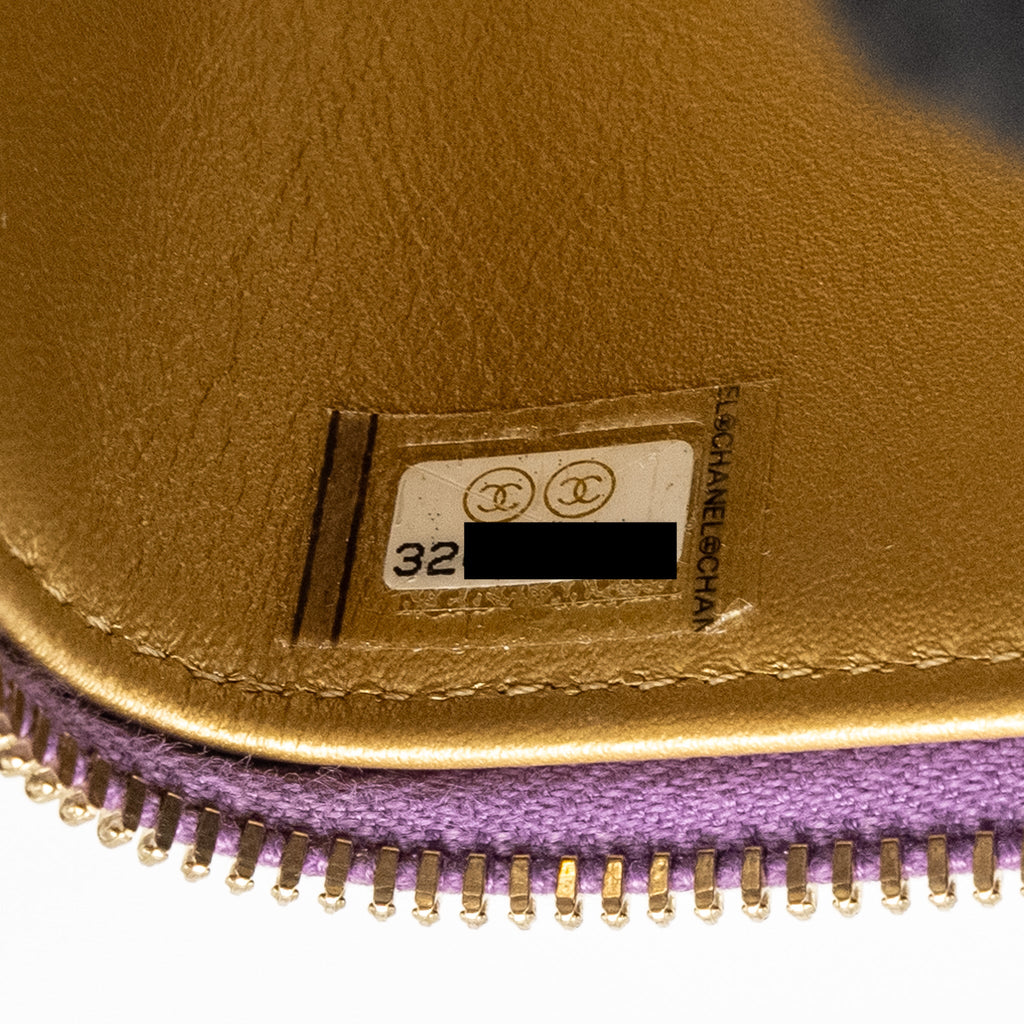 CHANEL PEARL CRUSH MINI VANITY WITH CHAIN LAMBSKIN PURPLE GHW
