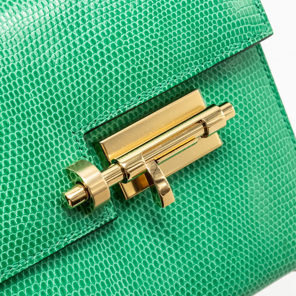 HERMES MINI VERROU LIZARD NILOTICUS LISSE 6W MENTHI GHW