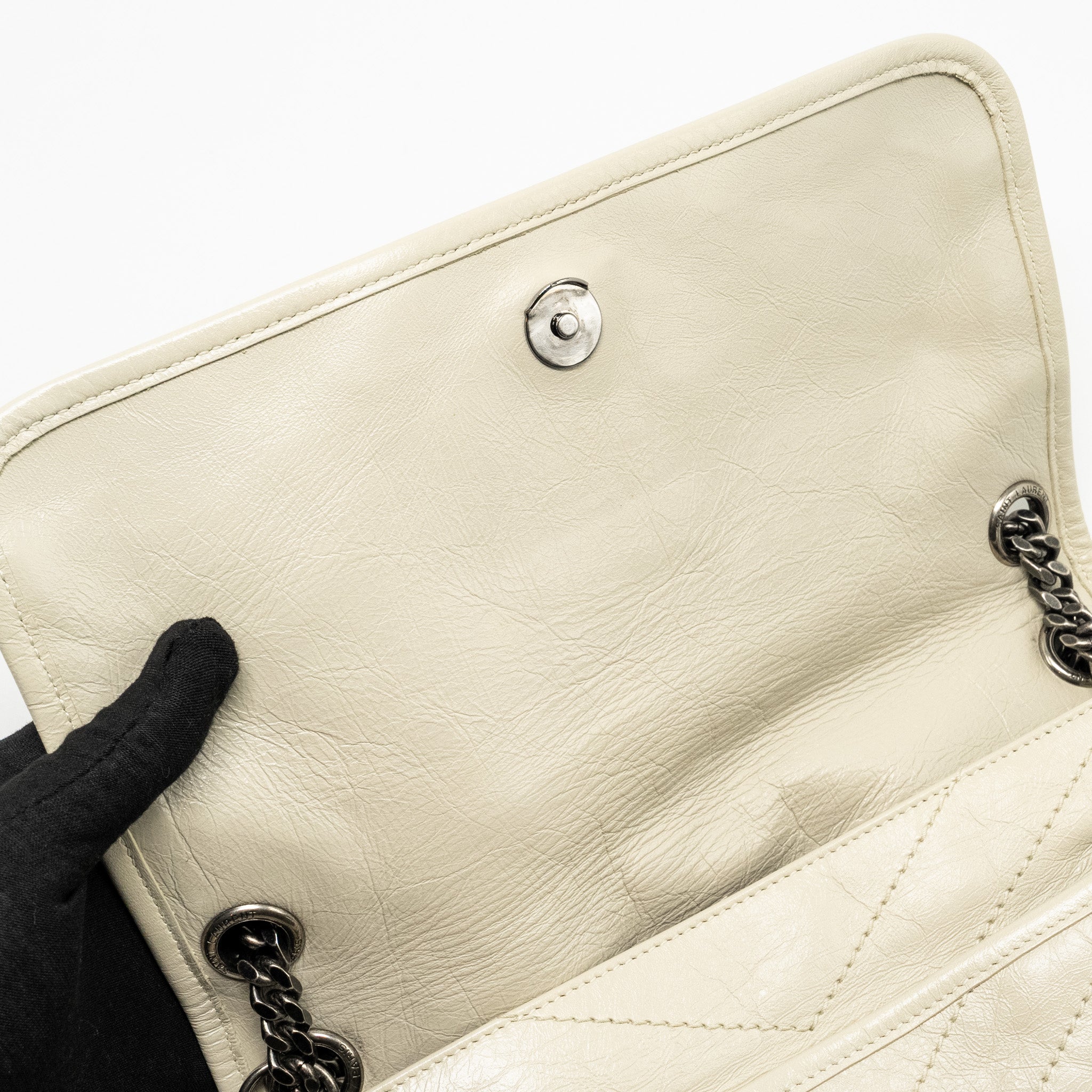 SAINT LAURENT/ YSL MEDIUM NIKI CALFSKIN WHITE SHW