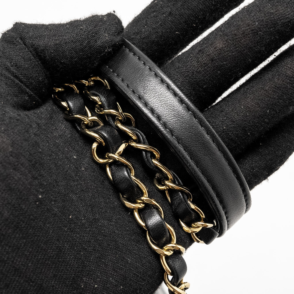 CHANEL TOP HANDLE TRENDY CC FLAP BAG LAMBSKIN BLACK LGHW