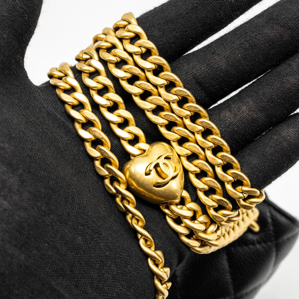 CHANEL COCO LOVE MINI FLAP WALLET WITH CHAIN CAVIAR BLACK GHW (MICROCHIP)
