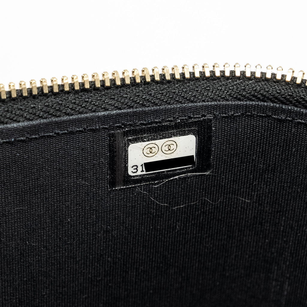 CHANEL TOP HANDLE LONG VANITY WITH CHAIN LAMBSKIN BLACK GHW