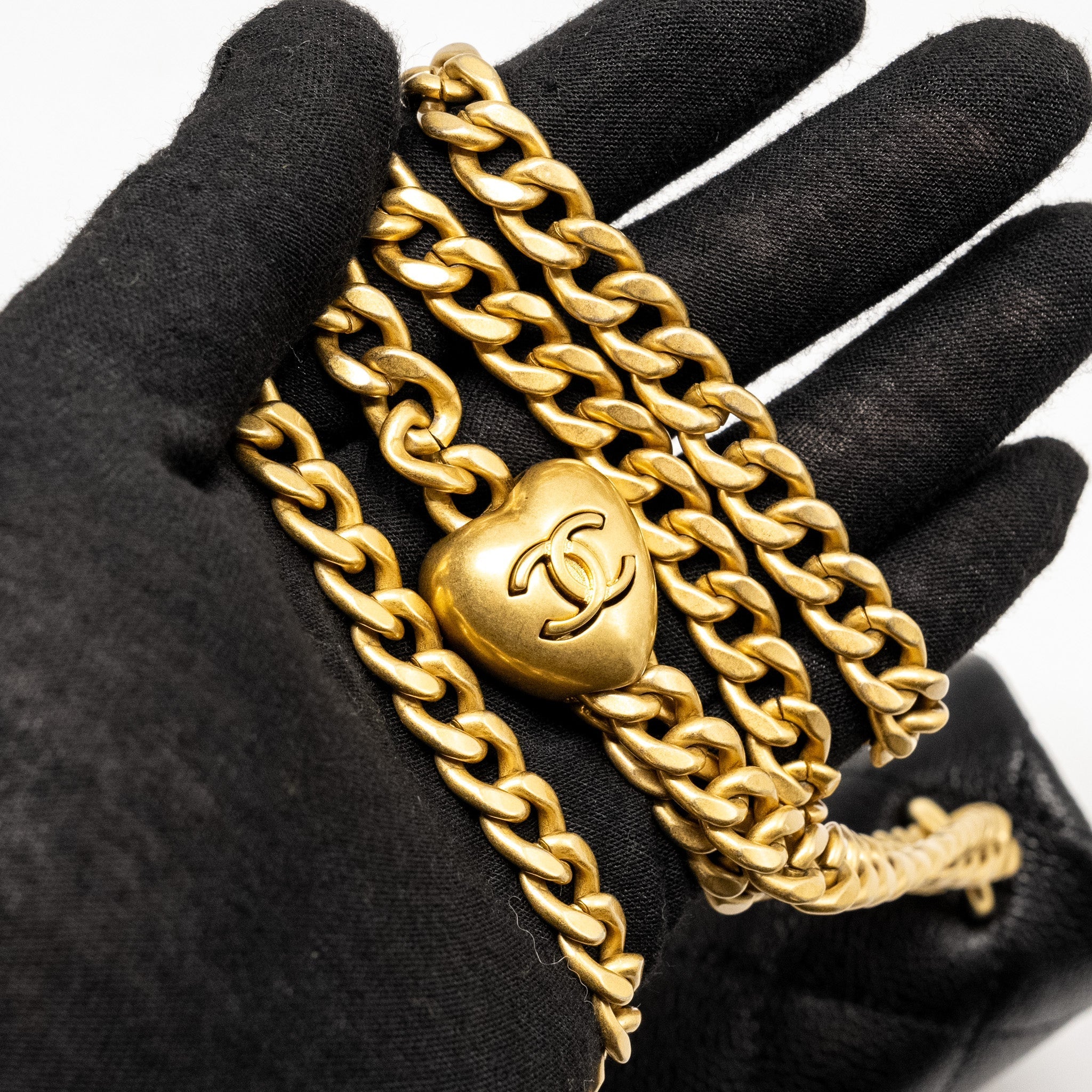 CHANEL COCO LOVE MINI FLAP BAG WITH ADJUSTABLE CHAIN CAVIAR BLACK GHW (MICROCHIP)