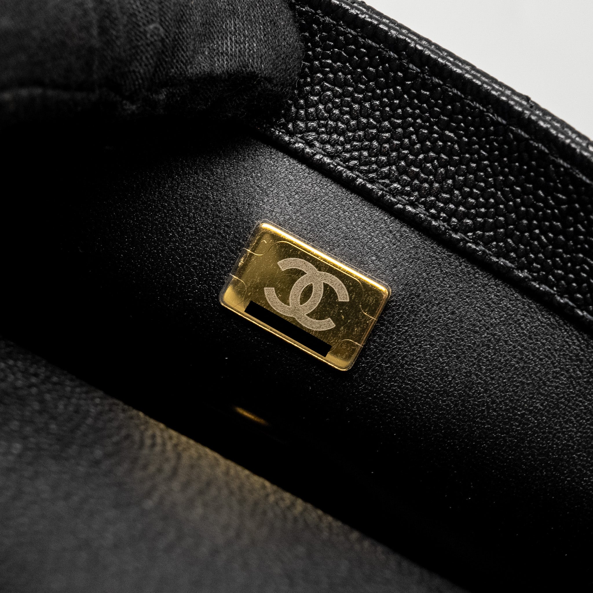 CHANEL COCO LOVE MINI FLAP BAG WITH ADJUSTABLE CHAIN CAVIAR BLACK GHW (MICROCHIP)