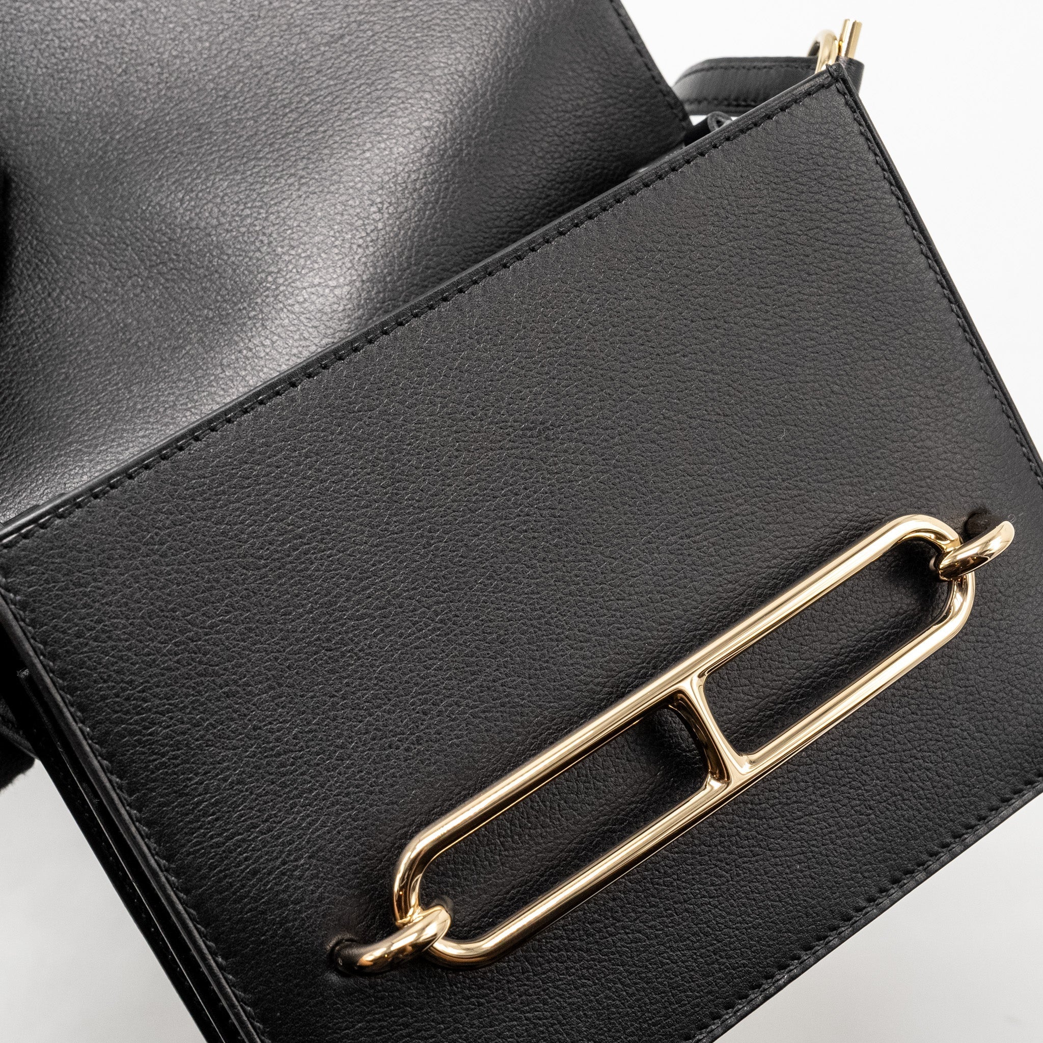 HERMES MINI ROULIS EVERGRAIN BLACK LGHW