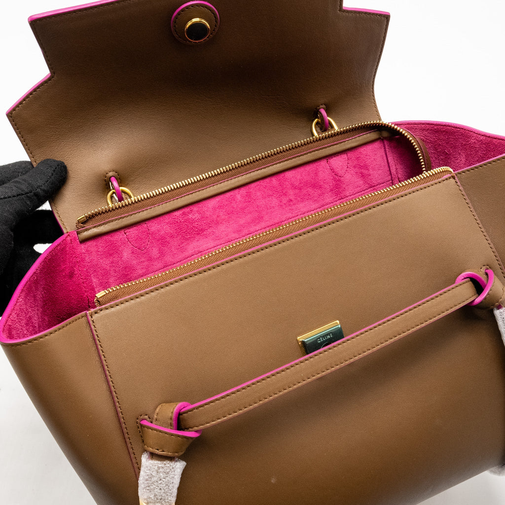 CELINE MINI BELT BAG CALFSKIN CAMEL GHW