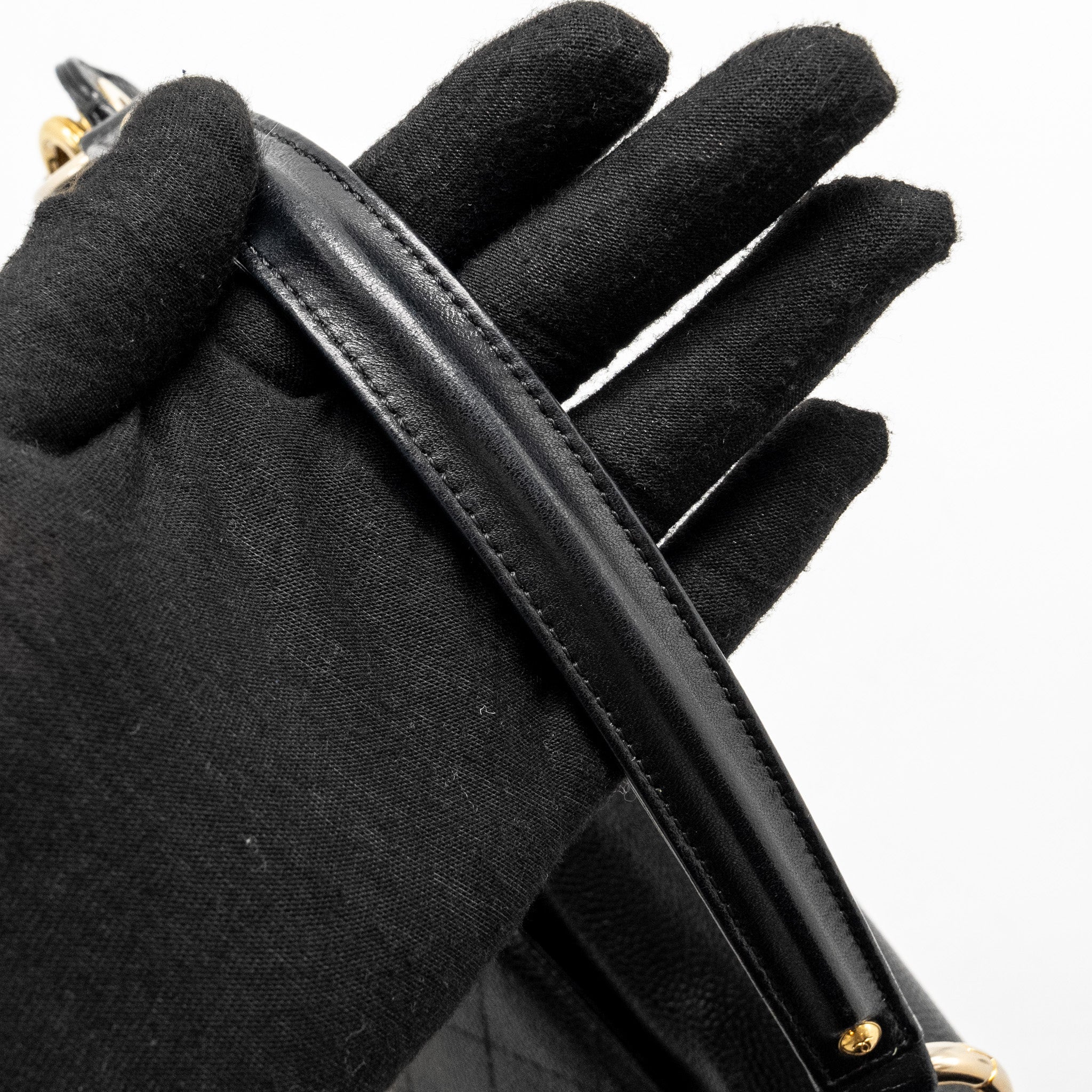 CHANEL LARGE TOP HANDLE FLAP BAG GRAINED CALFSKIN BLACK GHW