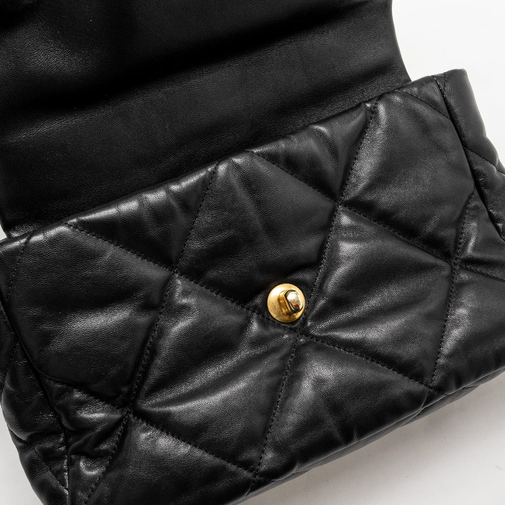 CHANEL LARGE 19 BAG GOATSKIN BLACK MULTICOLOUR HARDWARE